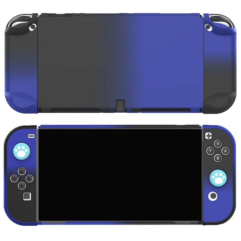 COMCOOL Dockable Case for Nintendo Switch Oled - [9 FT Military Grade Drop Protection] [with Tempered Glass Screen Protector and Thumb Grips] Protective Cover for Nintendo Switch Oled - Black Blue - Image 5